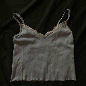 Brandy Melville Baby Blue Lace Tank